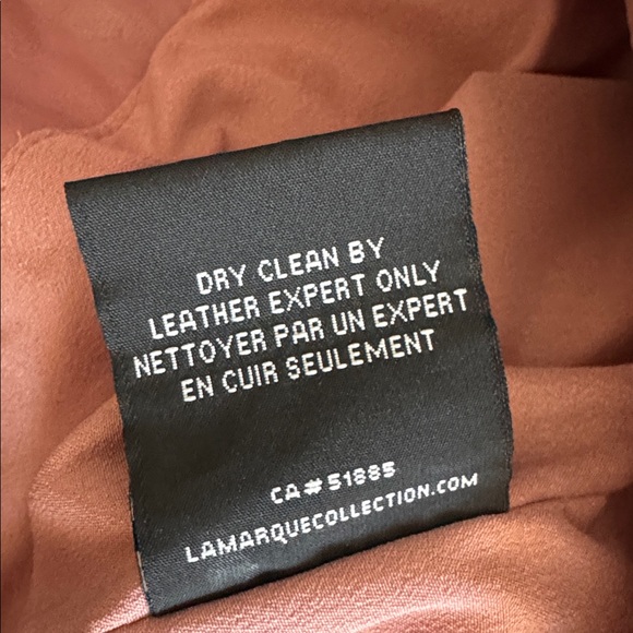 Lamarque Klemence Bomber Leather Jacket, 100% Lamb Leather, Mauve Pink, Size XS - Picture 14 of 14